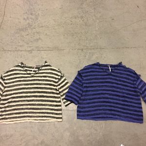 Lot of 2 Free People Cropped Sweater Tops